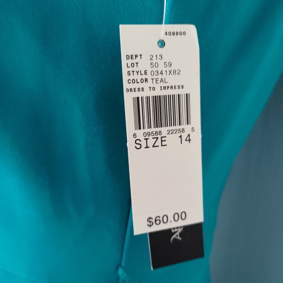 AB Studio Turquoise Fit and Flare Dress Size 14 - Picture 3 of 7
